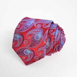 NEW Ted Baker London Tie Italian Silk Paisley Red Blue Mens